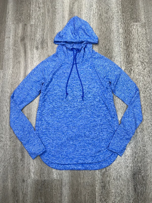 sweatshirts with deep collar -Sweatshirt Hoodie By Athleta In Blue, Size: Xs