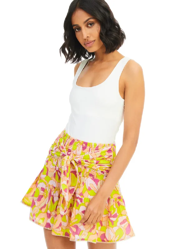 pink maxi skirts modern -Allison Chase Mini Skirt- Tropical Flowers