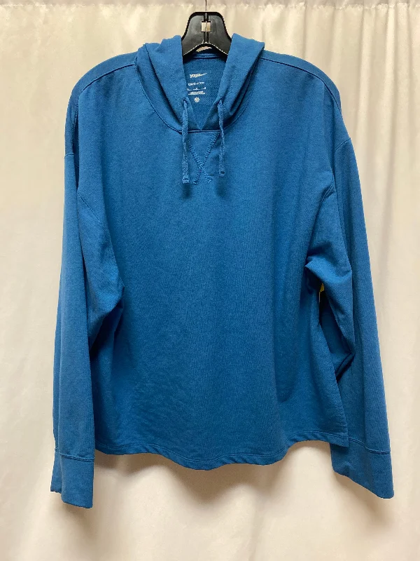 ochre fleece sweatshirts -Athletic Sweatshirt Hoodie By Nike In Blue, Size: M