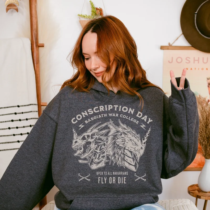 hoodie for trendy wear -Conscription Day Hoodie