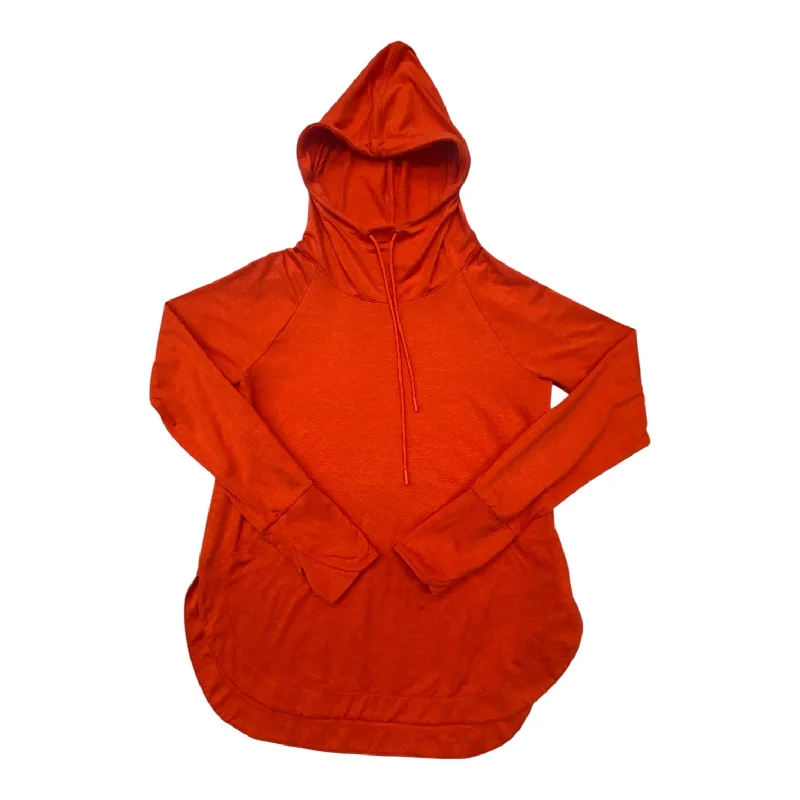 sweatshirts with crisscross front -Athletic Sweatshirt Hoodie By Athleta In Orange, Size: M