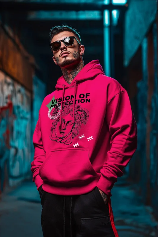 cobalt hoodie striking -Vision of Perfection Magenta Front Typographic Hoodie