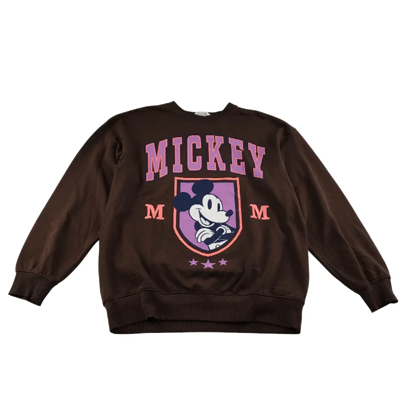 plain sweatshirts bulk -H&M Sweatshirt 15-16 Years Brown Mickey Mouse Graphic Print