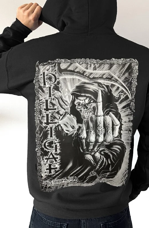 hoodie with drop shoulders -Angel of Death Pullover Hoody