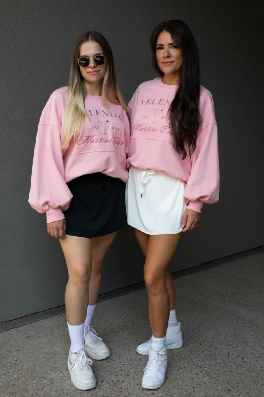 warm sweatshirts for winter -NEW VELENZIA MARTINI CLUB SWEATSHIRT (PINK)