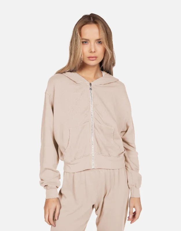 hoodie with flared cuffs -Bowman Soft Beige