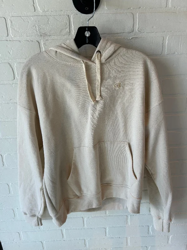 sweatshirts for modern comfort -Sweatshirt Hoodie By Champion In Cream, Size: S