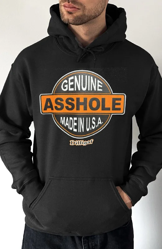 hoodie with dolman sleeves -Genuine Asshole Pullover Hoodie