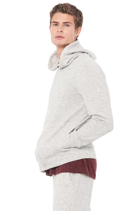 hoodie for chic layering -MEN'S LIGHT HEATHER GREY PULLOVER HOODIE