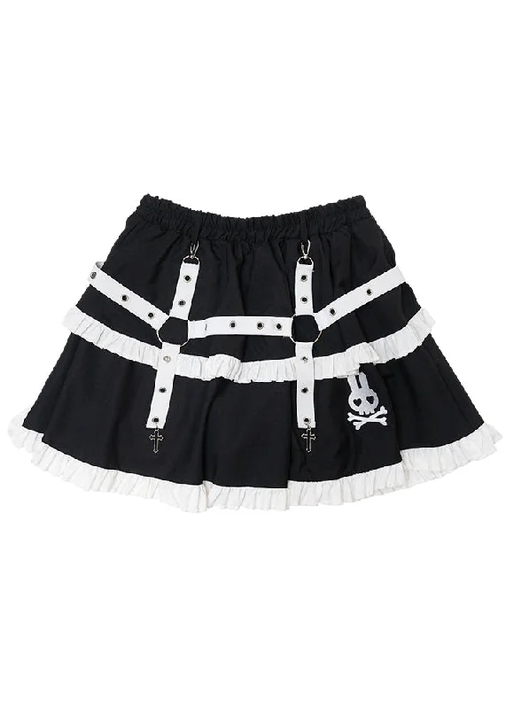 white pleated skirts chic -Bunny Dolls Punky Bunny Black White Lolita Skirt