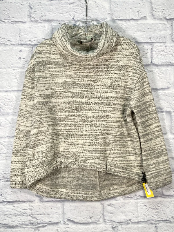 sweatshirts with ribbed front -Sweatshirt Collar By Saturday/sunday In Cream & Grey, Size: Xs