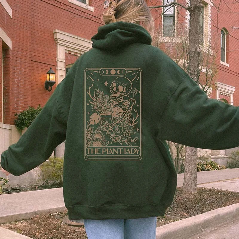 denim hoodie rugged -Crazy Plant Lady Tarot Hoodie