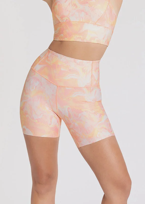 black biker shorts stretch -Zoom Bike Short - Peach Swirl