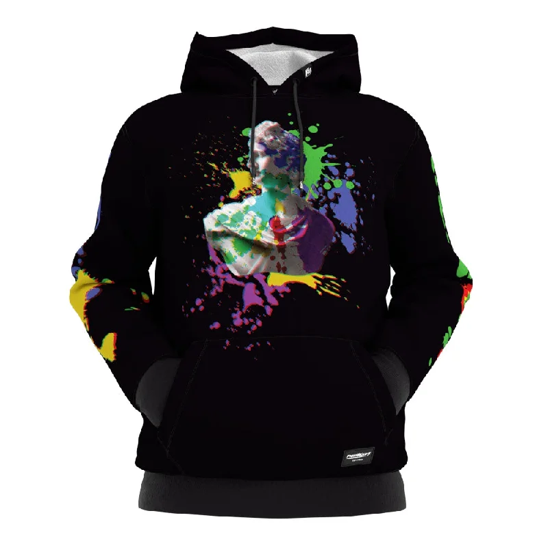 magenta hoodie bold -Painted Sculpture Hoodie