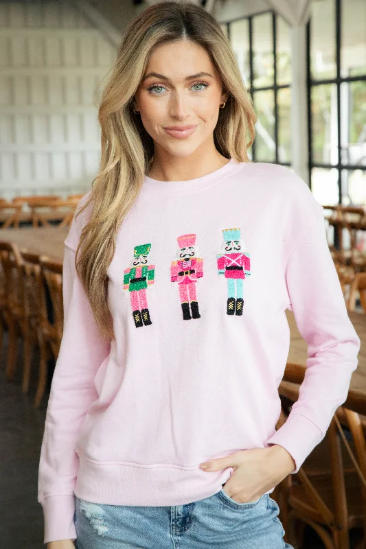 sweatshirts for cozy nights -Nutcracker Graphic Sweatshirt, Blush