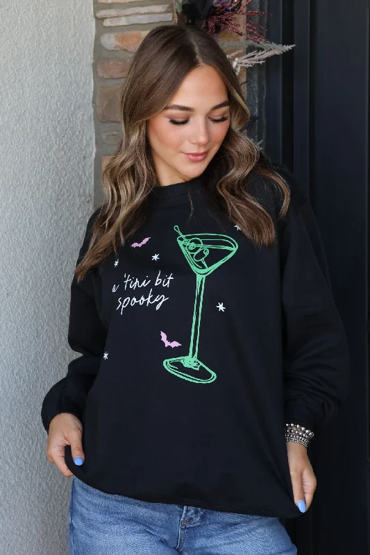 sweatshirts for spring -Tini Bit Spooky Halloween Sweatshirt