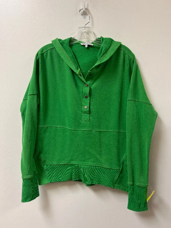 sweatshirts for trendy comfort -Sweatshirt Hoodie By Clothes Mentor In Green, Size: S