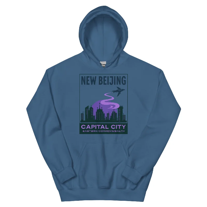 deep teal graphic hoodie -New Beijing Hoodie