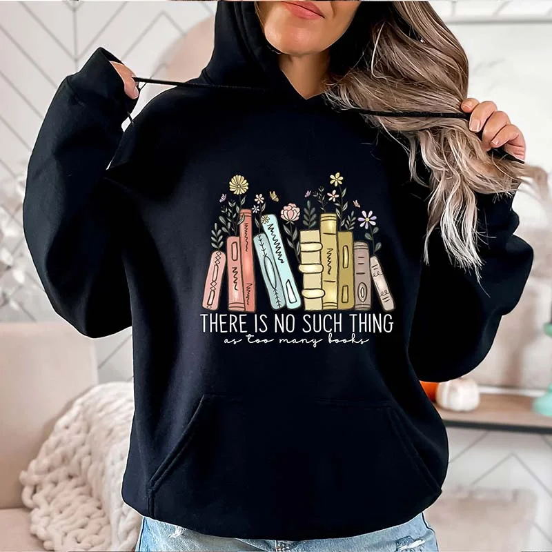 sand hoodie neutral -There Is No Such Thing As Too Many Books Hoodie