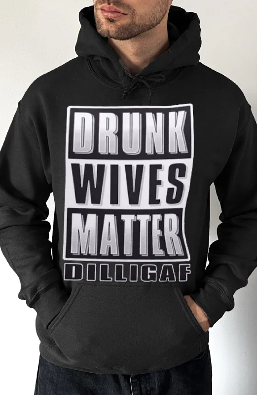 slate grey hoodie -Drunk Wives Matter Pullover Hoodie