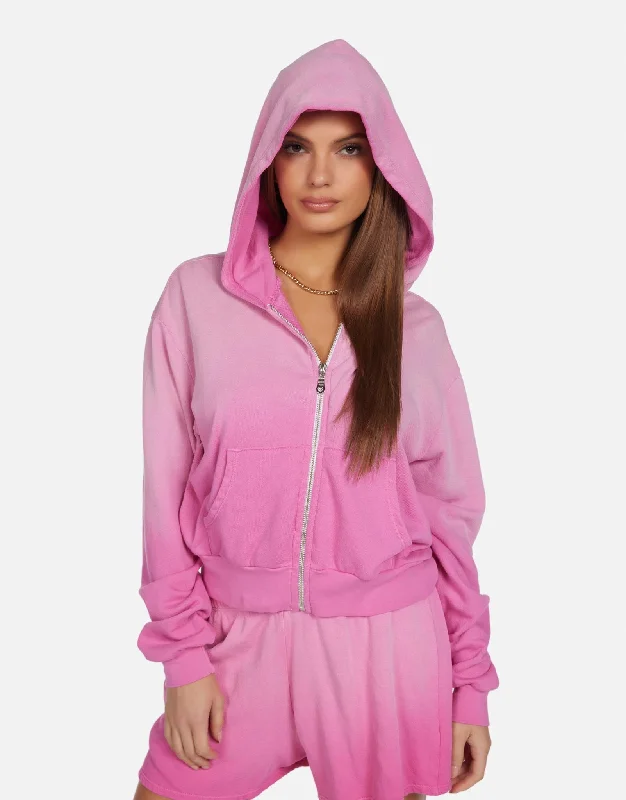 hoodie with ribbed sleeves -Bowman Faded Pink