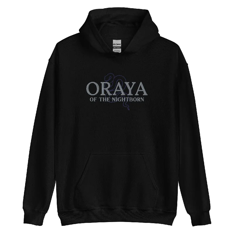 hoodie for cozy wear -Oraya of the Night Born Embroidered Hoodie