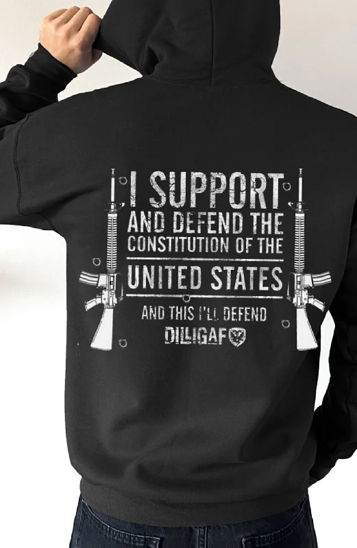 cobalt hoodie striking -Support and Defend the USA Dilligaf Pullover Hoodie