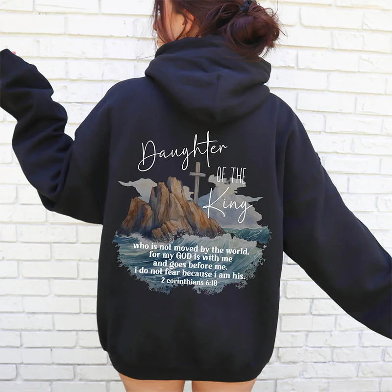 hoodie for cool weather -Aesthetic Bible Verse Hoodie