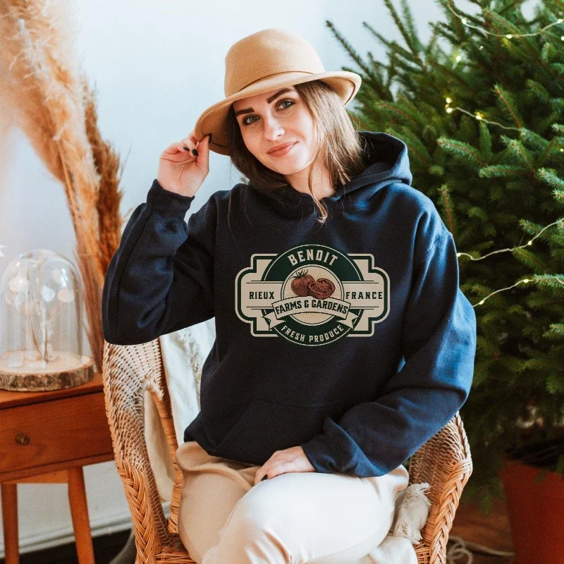 hoodie for fall evenings -Benoit Farms & Garden Hoodie