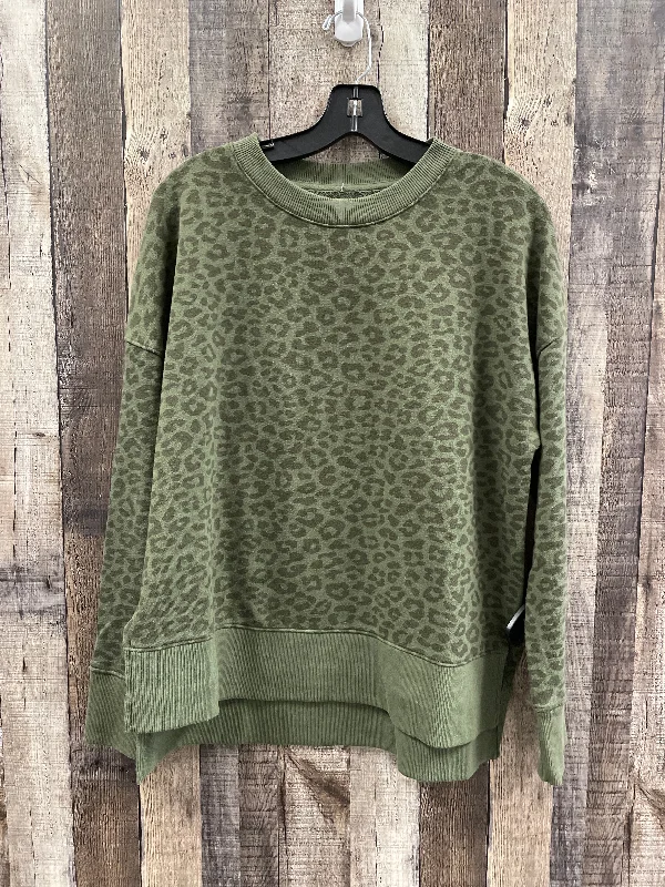 sweatshirts with draped hem -Sweatshirt Crewneck By Time And Tru In Green, Size: M