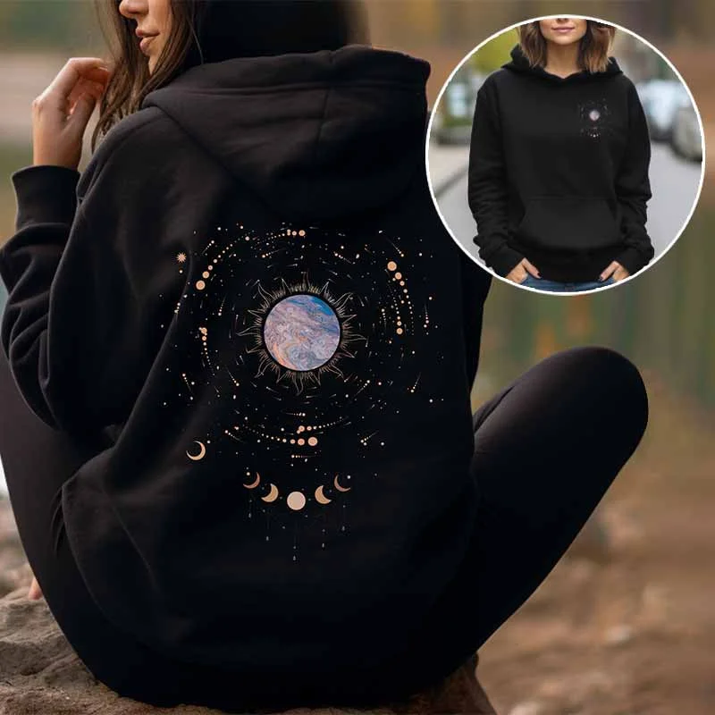 kids' hoodie cute -Witchy Moon Phase Celestial Hoodie