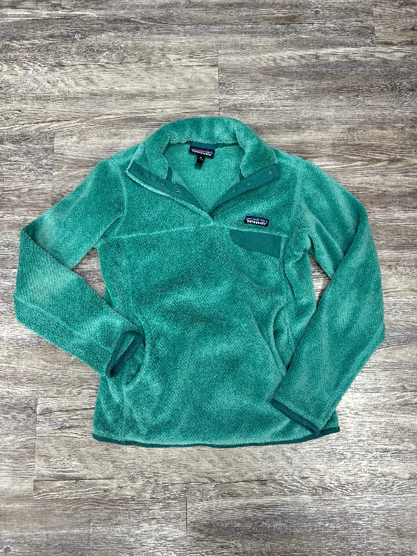 sweatshirts with knit trim -Sweatshirt Collar By Patagonia In Green, Size: Xs