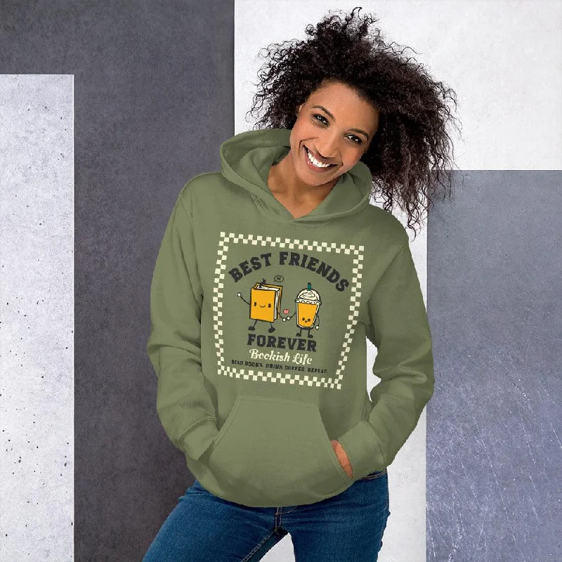 sage hoodie soft -Bookish Friends Forever Hoodie