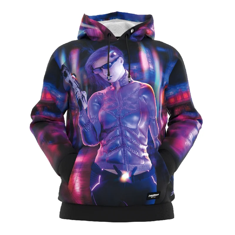 orchid hoodie vibrant -Futuristic Cybergun Hoodie