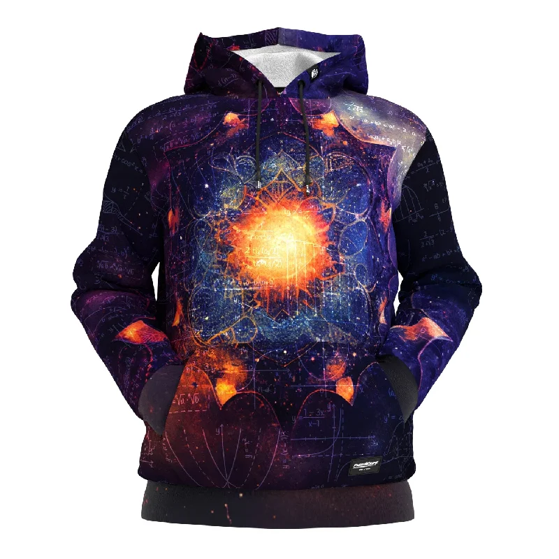 hoodie with short length -Purple Mandala Math Hoodie