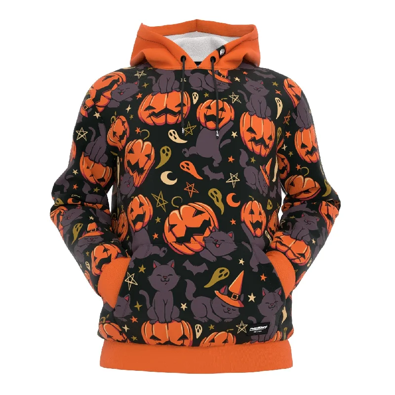 periwinkle hoodie soft -Pumpkin Field Cat Hoodie