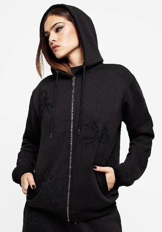 hoodie for cozy fashion -Huntsman Spider Zip Hoodie