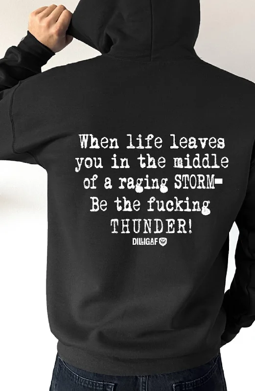 orchid fleece hoodie -Be the fucking thunder Pullover Hoodie