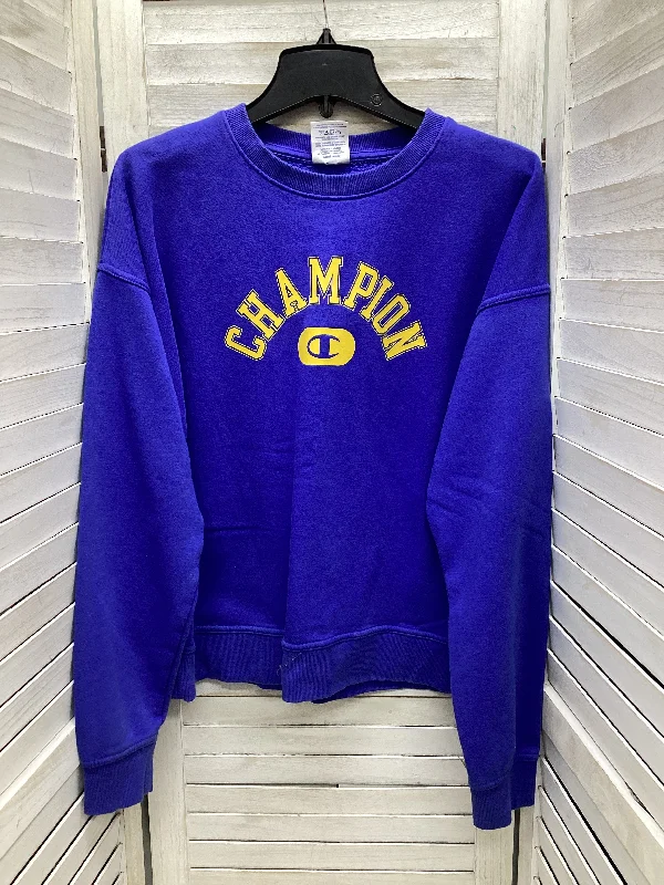 mustard yellow sweatshirts -Sweatshirt Crewneck By Champion In Blue, Size: S