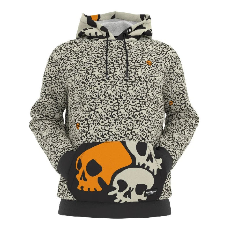 hoodie with gathered cuffs -Skull Pattern Hoodie