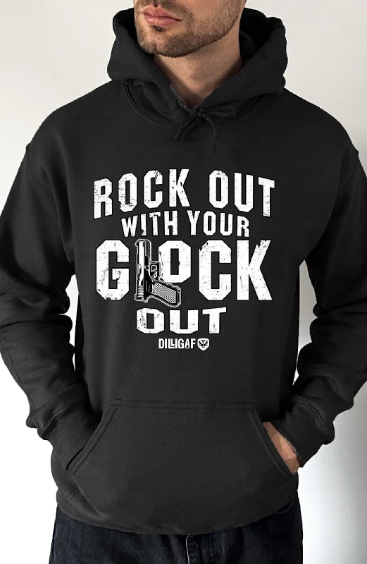 white hoodie clean -Rock Out, Glock Out Pullover Hoodie