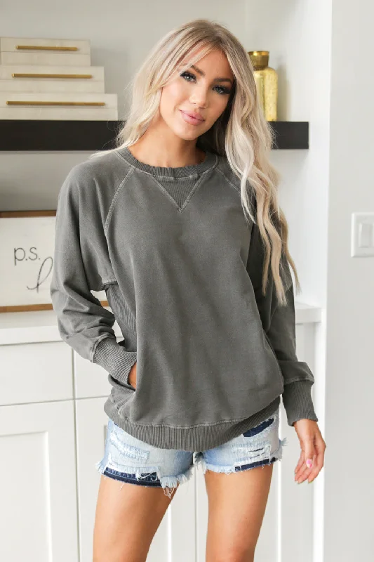 sweatshirts with ribbed trim -Steph Sweatshirt