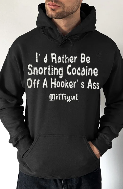 hoodie with loose fit -I'd rather be snorting cocaine Pullover Hoodie