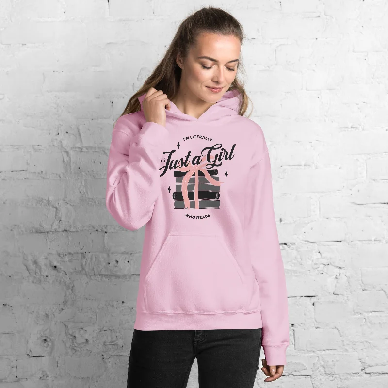 unisex hoodie style -Just A Girl Who Reads Hoodie