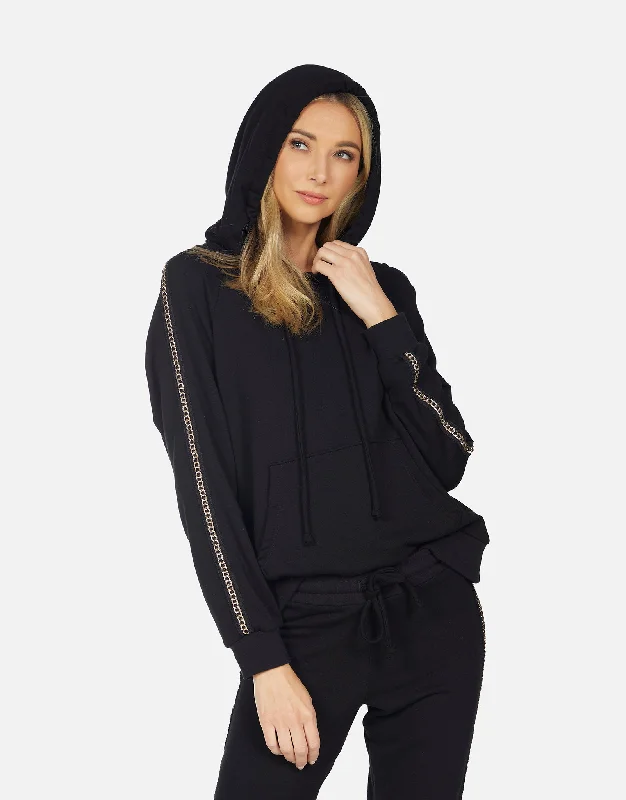 hoodie for cozy outfits -Colima Hoodie w/ Chain Tape Trim