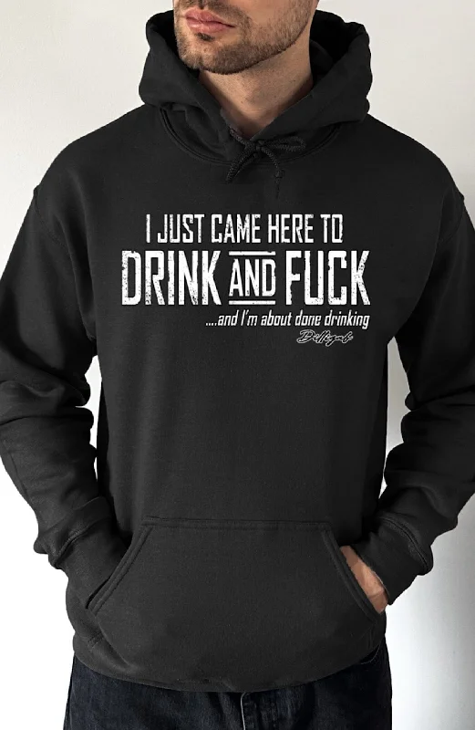 hoodie for fall comfort -Drink and Fuck Pullover Hoodie