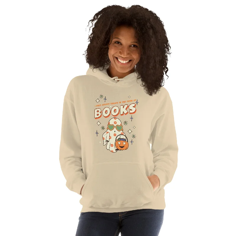 hoodie for minimalist look -Only Accept Books Hoodie