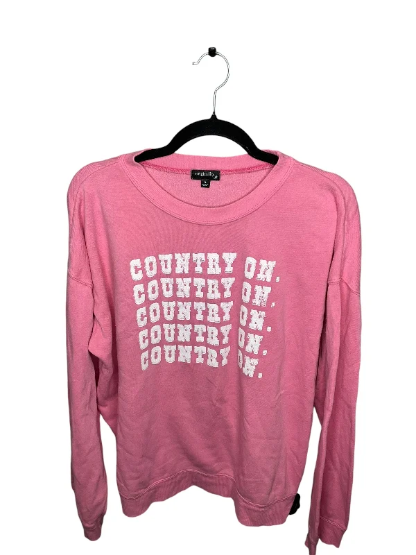 sweatshirts with flared cuffs -Sweatshirt Crewneck By Clothes Mentor In Pink, Size: S