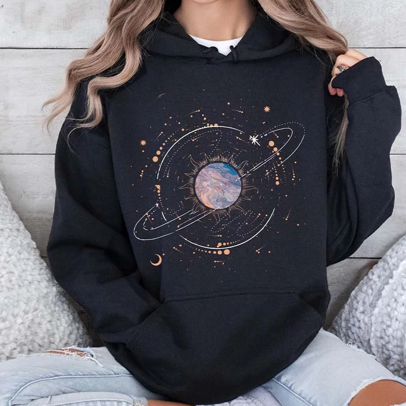 pink hoodie cute -Black Galaxy Space Hoodie