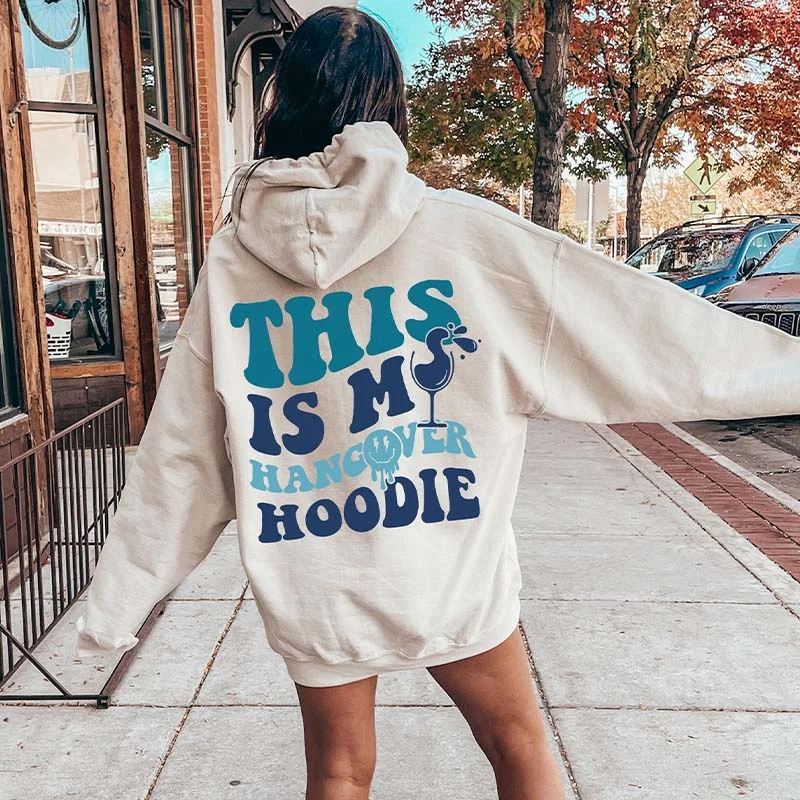 hoodie with high-low hem -This Is My Hangover Funny Drinking hoodie